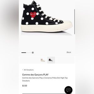 💥Sale💥Commedes Garçons Converse Polka Dot PlayX Converse Polka Dots Sneakers